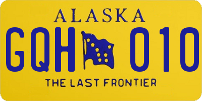 AK license plate GQH010