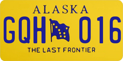 AK license plate GQH016
