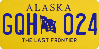 AK license plate GQH024