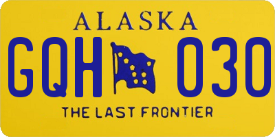 AK license plate GQH030