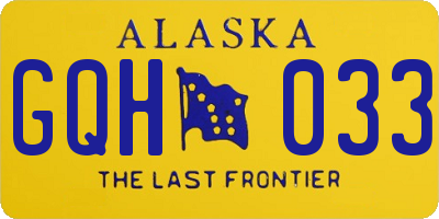 AK license plate GQH033
