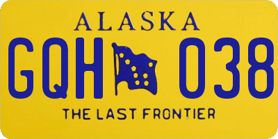 AK license plate GQH038