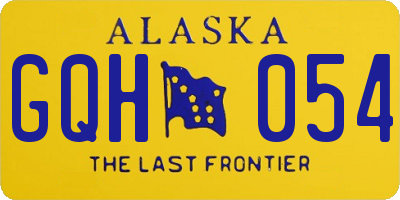 AK license plate GQH054