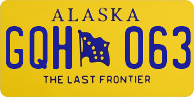 AK license plate GQH063