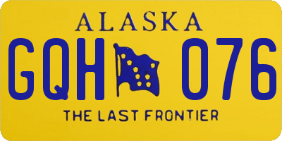 AK license plate GQH076