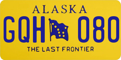 AK license plate GQH080