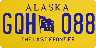 AK license plate GQH088