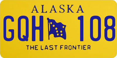 AK license plate GQH108