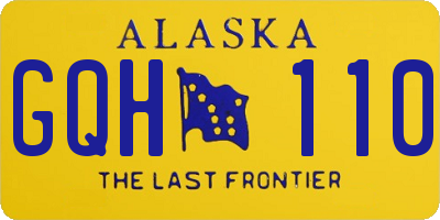 AK license plate GQH110