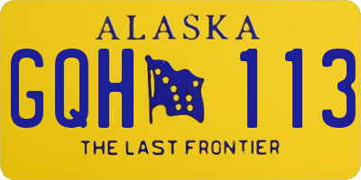 AK license plate GQH113