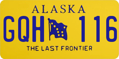 AK license plate GQH116