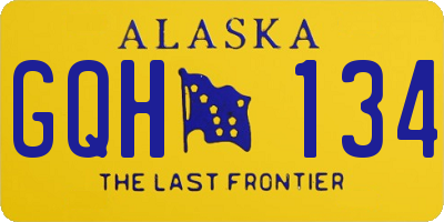 AK license plate GQH134