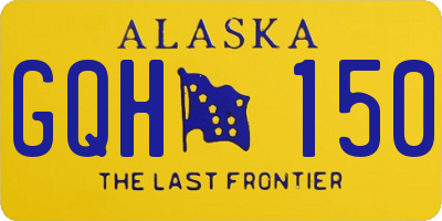 AK license plate GQH150