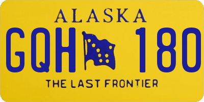 AK license plate GQH180