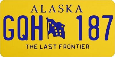 AK license plate GQH187