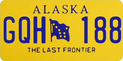 AK license plate GQH188
