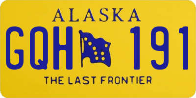 AK license plate GQH191