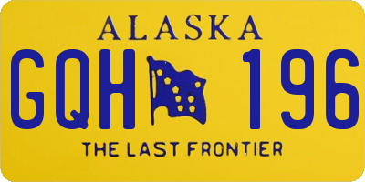 AK license plate GQH196
