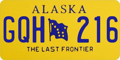 AK license plate GQH216