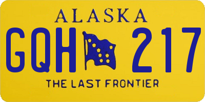 AK license plate GQH217