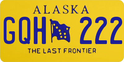AK license plate GQH222