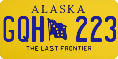 AK license plate GQH223