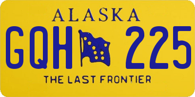 AK license plate GQH225