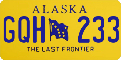 AK license plate GQH233