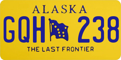 AK license plate GQH238