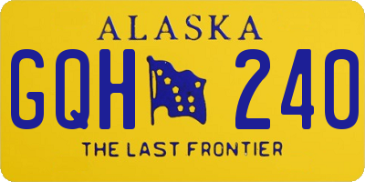 AK license plate GQH240