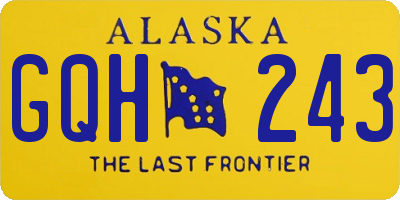 AK license plate GQH243
