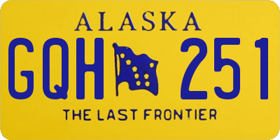 AK license plate GQH251