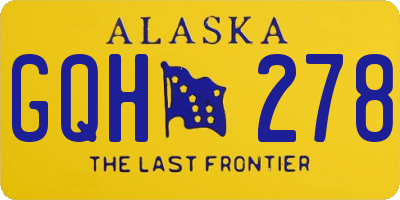 AK license plate GQH278