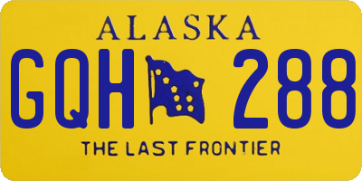 AK license plate GQH288