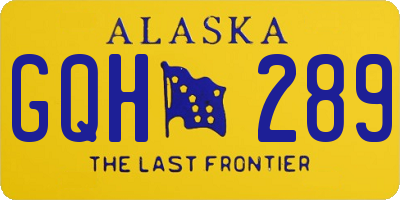 AK license plate GQH289