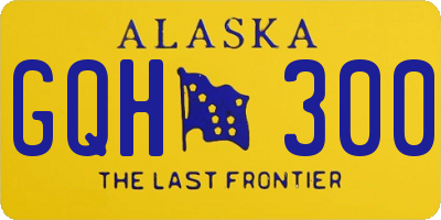AK license plate GQH300