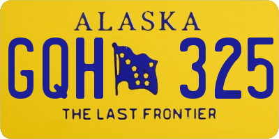 AK license plate GQH325