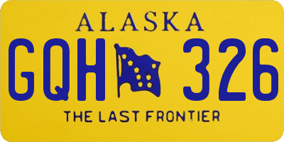 AK license plate GQH326