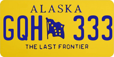 AK license plate GQH333