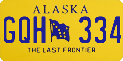 AK license plate GQH334