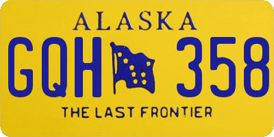 AK license plate GQH358