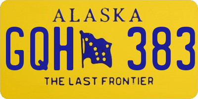 AK license plate GQH383