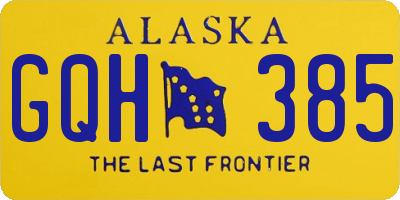 AK license plate GQH385