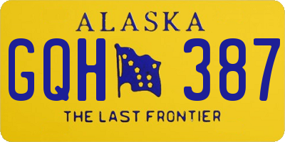 AK license plate GQH387