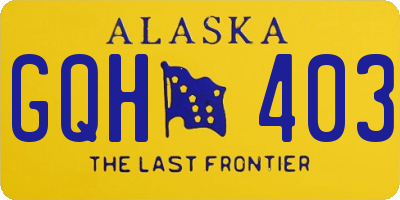 AK license plate GQH403