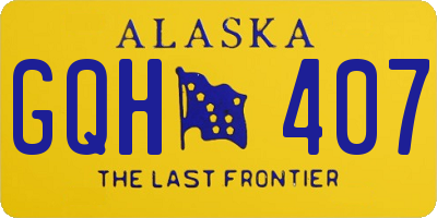 AK license plate GQH407
