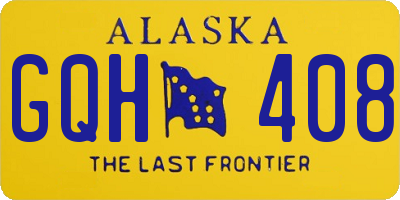 AK license plate GQH408