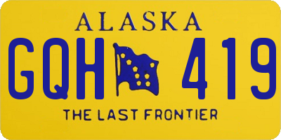 AK license plate GQH419