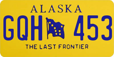 AK license plate GQH453