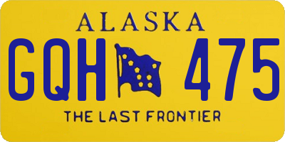 AK license plate GQH475